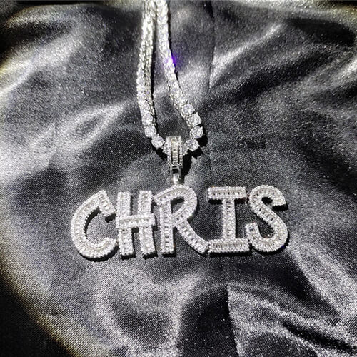 custom diamond hip hop pendants jewelry wholesale factory personalized iced out name plate necklace with tennis chain vendors websites